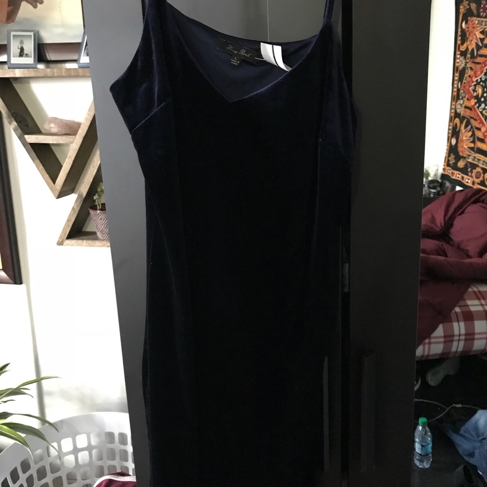 Navy vintage velvet dress